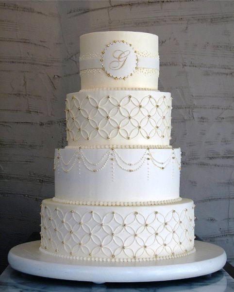 It's well documented I love white wedding cakes and I love monograms