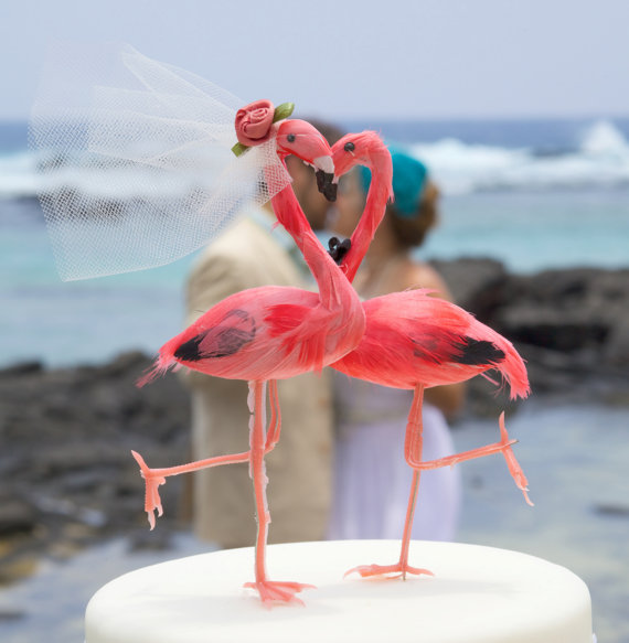 Cake Topper Friday Flamingo Bride And Groom A Wedding Cake Blog