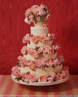 Roses Basket Wedding Cake