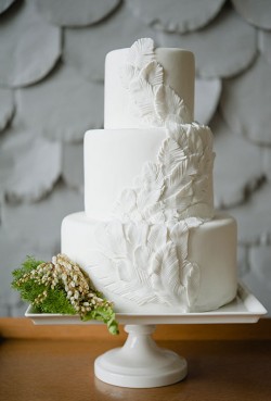 all white wedding cake