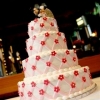Lattice Buttercream Wedding Cake with Mickey and Minnie Cake Topper