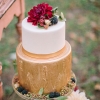 Gold and White Wedding Cake