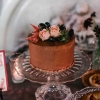 Simple One-Tier Chocolate Wedding Cake