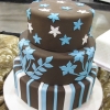 Brown and Blue Wedding Cake