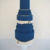 Navy Blue Wedding Cake with Pearls