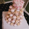 Pink Flower Cutting Cake and Cupcake Tower