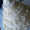 All White Roses Wedding Cake