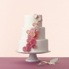 Pink Ombre Pleated Pinwheels Wedding Cake