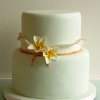 Plumeria and Ruffles Wedding Cake