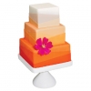 Tropical Orange and Hot Pink Wedding Cake