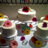 Wedding Cake DIY: Gerbera Daisies on Separated Tiers