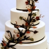 Wedding Cake with Leaves and Berries