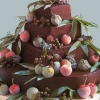 Chocolate Wedding Cake with Fruit and Chestnuts