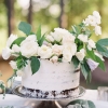 White One-Tier Wedding Cake