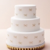 Wedding Cake with Gold Bows