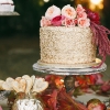 One-Tier Metallic Wedding Cake