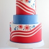Patriotic Wedding Cake – Red, White, and Blue!