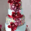 Blue and Red Wedding Cake