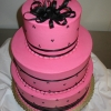 Pink and Black Wedding Cake
