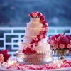 Pink Roses Wedding Cake