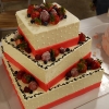Stacked White Cake with Fruit