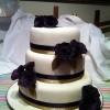 Purple and Gold Wedding Cake