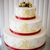 Indian-Inspired Red and Gold Wedding Cake