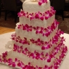 Pink and White Orchid Wedding Cake