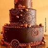 Copper and Chocolate Wedding Cake
