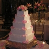 Pink Rose Petal Wedding Cake