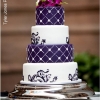 Purple and White Wedding Cake