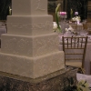 Fondant and Applique White on White Square Monogram Wedding Cake