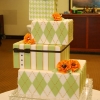 Sage and White Square Box Wedding Cake