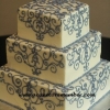 Blue Scrolls Wedding Cake