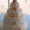 Seashell Cascade Wedding Cake with Sandcastle Caketopper