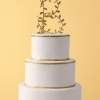 Gilded Initial Wedding Cake