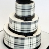 Black and Ivory Plaid Cake