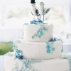 Wedding Cake with Blue Flowers