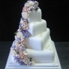 Wedding Cake with Cascading Flowers