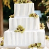 White Wedding Cake with Orchids