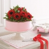 Pink Wedding Cake with Poppies