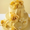 Yellow Roses Wedding Cake