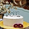 White Wedding Cake with Love Topper