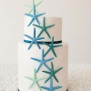 Blue and Green Tropical Wedding Cake