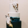 Blue and White Wedding Cake