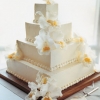 White Wedding Cake with Fresh Flowers