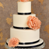 Wedding Cake with Peach Flowers