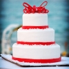 Red and White Wedding Cake