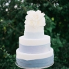 Blue and White Floral Wedding Cake