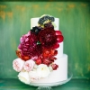 Fall Wedding Cake with Fresh Flowers